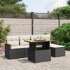 vidaXL Set Divano da Giardino 6 pz con Cuscini Nero in Polyrattan