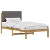 vidaXL Letto con Testiera Rivestita Bianco lavato e grigio chiaro