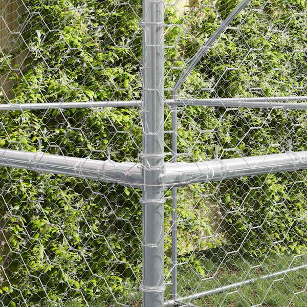 vidaXL Cuccia per cani 3 pcs Argento 6 x 2 x 2 m Acciaio zincato