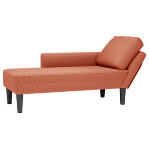 vidaXL Sdraio con Cuscino Destro in Velluto a Coste Rosso Arancione