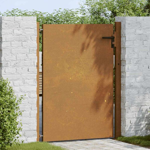 vidaXL Cancello da giardino 100x150 cm in acciaio Corten