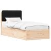 vidaXL Letto con Testiera Rivestita Nero 100 x 200 cm Pino massello