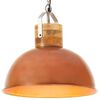 vidaXL Lampada Soffitto Industriale Rame Rotonda 42 cm E27 Legno Mango