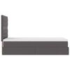 vidaXL Letto Pouf con Materasso Grigio 80x200 cm Similpelle