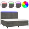 vidaXL Letto a Molle con Materasso e LED Grigio Scuro 200x200 cm
