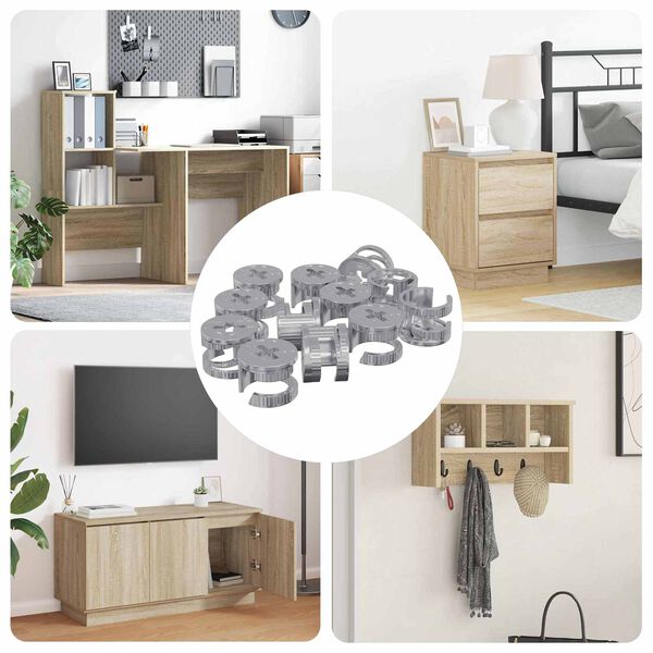 vidaXL Dadi con bloccaggio a cam 12 pcs Argento 15 x 11,5 mm Metallo