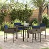 vidaXL Set da Pranzo per Giardino con cuscino 5 pcs Grigio polyrattan