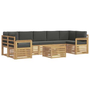 vidaXL Set di divani da esterno 8 pz Bianco e Antracite Poliestere