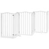 vidaXL Cancello Cani Porta Pieghevole Bianco 6 Pannelli 300 cm Pioppo