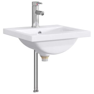 vidaXL Lavabo con rubinetto e scarico Cromato 42 x 40 x 16,5 cm