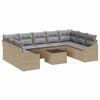 vidaXL Set di divani 10 pz Beige polyrattan