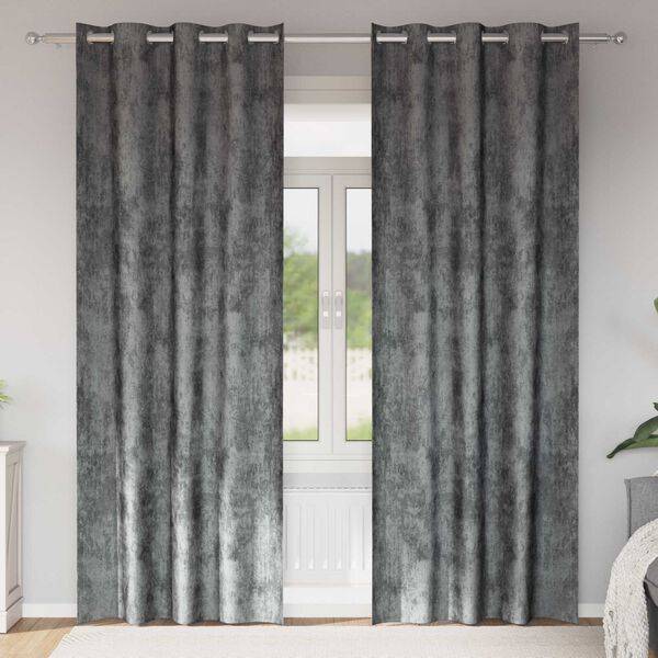vidaXL Tende in Velluto con tende 2 pcs Grigio 225 x 140 cm Velluto