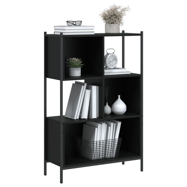 vidaXL Libreria Nera 72x28x109 cm in Legno Multistrato