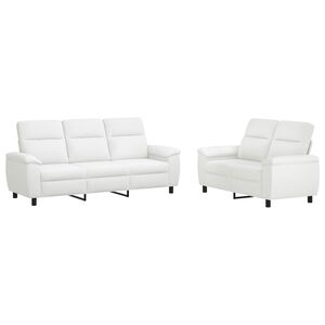 vidaXL Set di divani 2 pcs Bianco Tessuto