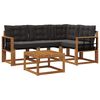 vidaXL Set di divani da esterno con cuscino 5 pcs Naturale e Nero