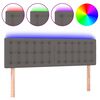 vidaXL Testiera a LED Grigio 144x5x78/88 cm in Similpelle