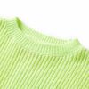Maglione da Bambina Lavorato a Mano Giallo Neon 128