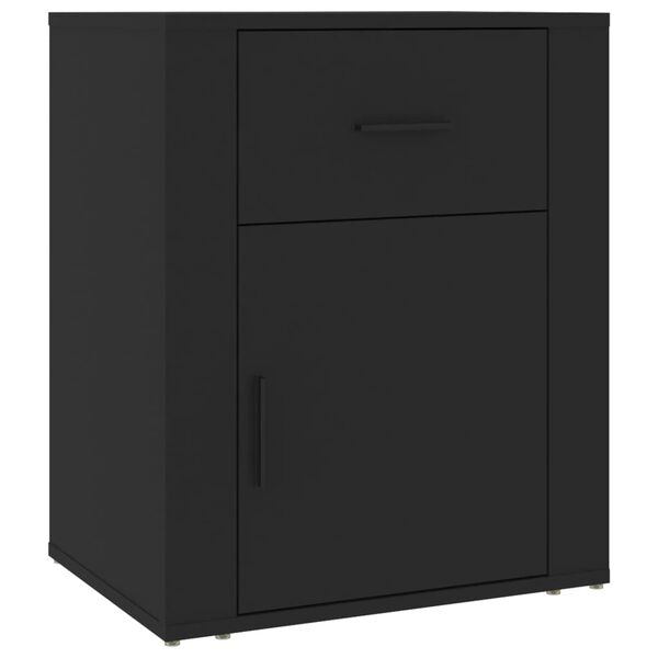 vidaXL Comodino Nero 50x36x60 cm in Legno Multistrato