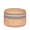 LABEL51 Pouf Intrecciato in Juta Grigio e Naturale
