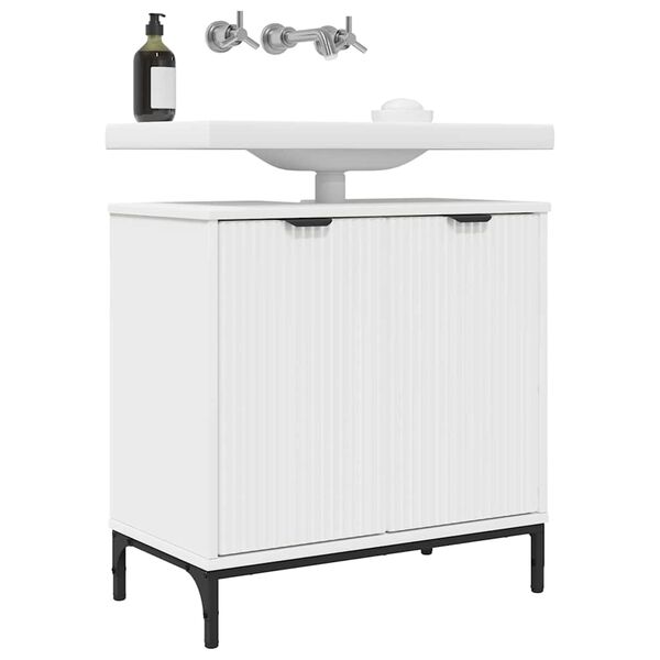 vidaXL Armadio per Lavabo da Bagno Bianco 60,5 x 33,5 x 61 cm