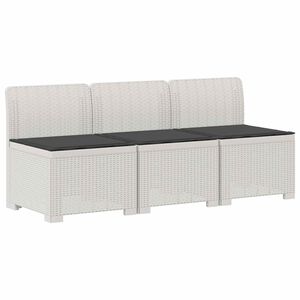 vidaXL Divano da giardino 3 posti con cuscini in look rattan 3 posto