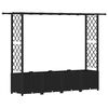 vidaXL Letto Rialzato con Griglia e Tetto Nero 203 x 40 x 136 cm PP