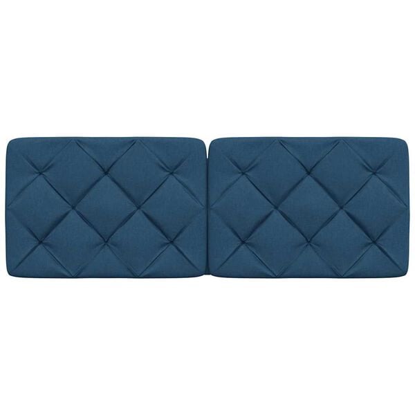 vidaXL Cuscino Testiera Blu 120 cm in Tessuto