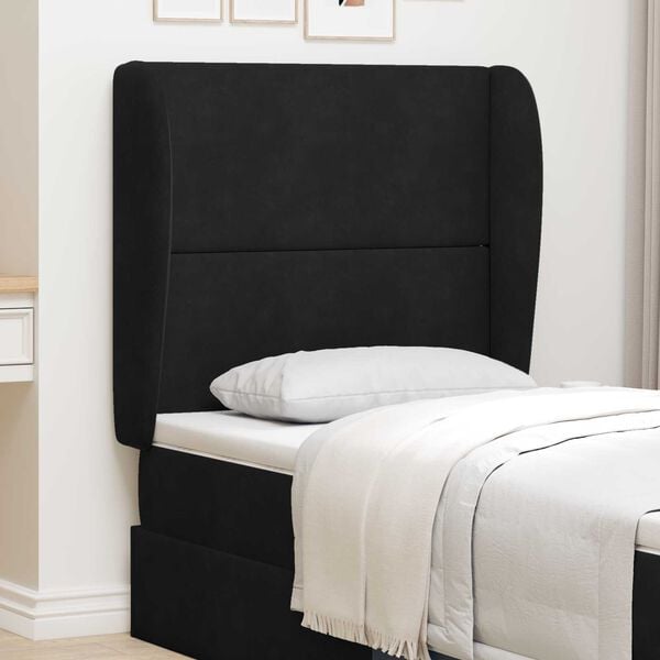 vidaXL Orecchia della Testata Nero 80 x 23 x 6 cm Velluto