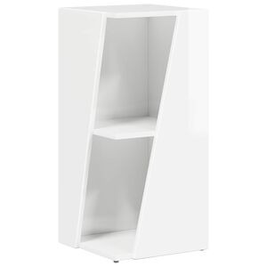 vidaXL Mensola laterale Bianco Lucido 33 x 32 x 70,5 cm