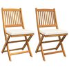 vidaXL Sedia pieghevole 2 pz Marrone Legno massello di acacia
