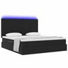 vidaXL Letto con luci a strisce a LED Nero 200 x 200 cm Velluto