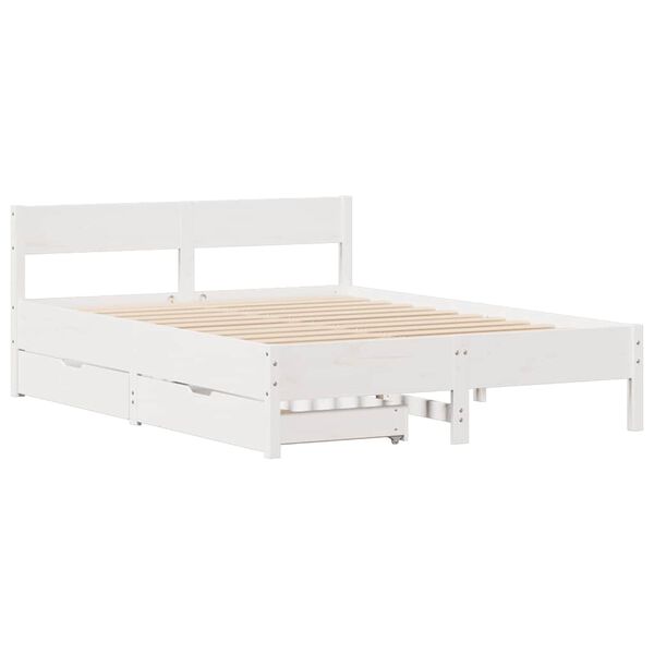 vidaXL Letto senza Materasso Bianco 140x200 cm Legno Massello di Pino