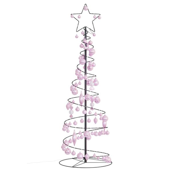 vidaXL Albero di Natale a LED con Palline 100 LED Bianco Caldo 150 cm