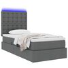 vidaXL Letto con contenitore e LED con led Grigio scuro 100 x 200 cm
