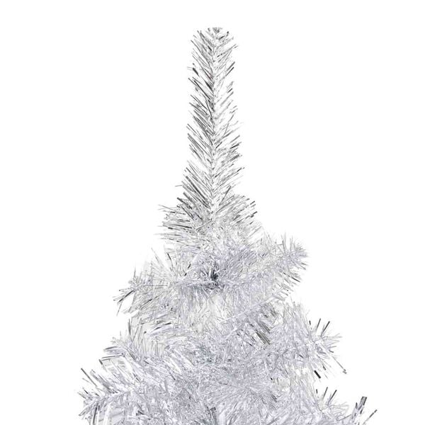 vidaXL Albero di Natale Preilluminato con Palline Argento 180 cm PET
