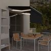 vidaXL Tenda da Sole Retrattile Manuale con LED 3,5x2,5 m Antracite
