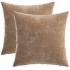 vidaXL Federa 2 pz HEERLEN Marrone 35 x 35 cm Tessuto Chenille