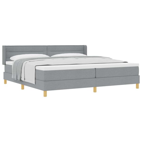 vidaXL Letto a molle con materasso Grigio chiaro 200 x 200 cm Tessuto