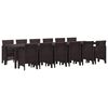 vidaXL Set da Pranzo per Giardino 13 pcs Marrone Rattan Polt
