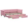 vidaXL Divano Letto Estraibile con Cassetti Rosa 80x200 cm Velluto