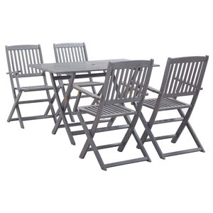 vidaXL Set da Pranzo per Giardino 5 pz Legno Massello di Acacia Grigio
