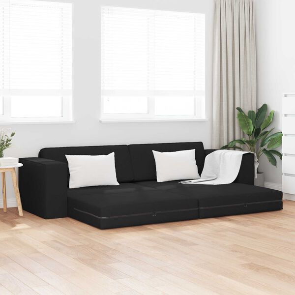 vidaXL Divano letto 200cm Nero Tessuto