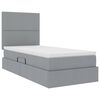 vidaXL Letto con contenitore e materasso Grigio chiaro 90 x 190 cm