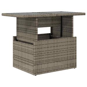 vidaXL Tavolo da Giardino Piano in Vetro Grigio 100x55x73cm Polyrattan
