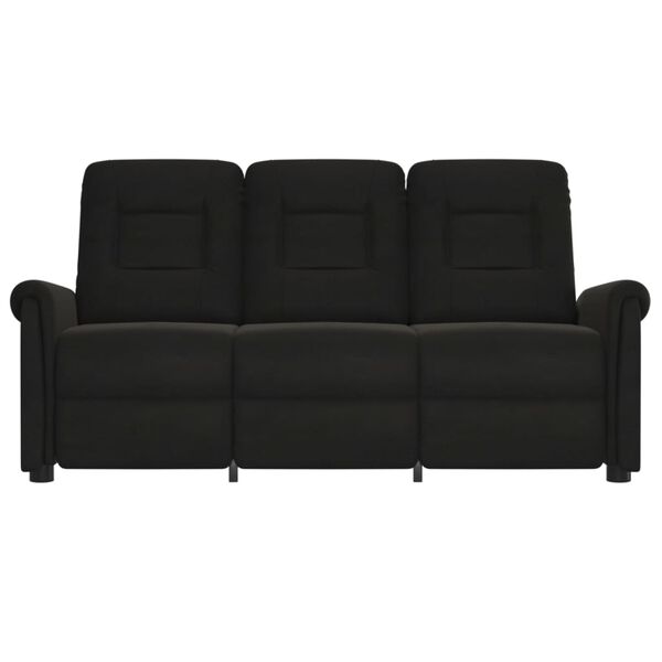 vidaXL Poltrona Massaggiante Reclinabile a 3 Posti Nera in Microfibra