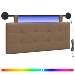 vidaXL Testiera sospesa Con luce LED Cappuccino Similpelle