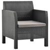 vidaXL Sedia da giardino con cuscino antracite 63x65x76 cm PP Rattan
