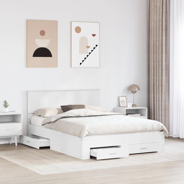 vidaXL Struttura del letto Bianco 140 x 190 cm Legno multistrato