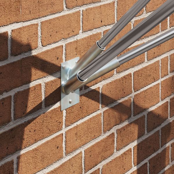 vidaXL Supporto per palo della bandiera Argento 10.5 x 7.5 cm Acciaio