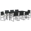 vidaXL Set da Pranzo per Giardino 9 pz Nero e Crema polyrattan